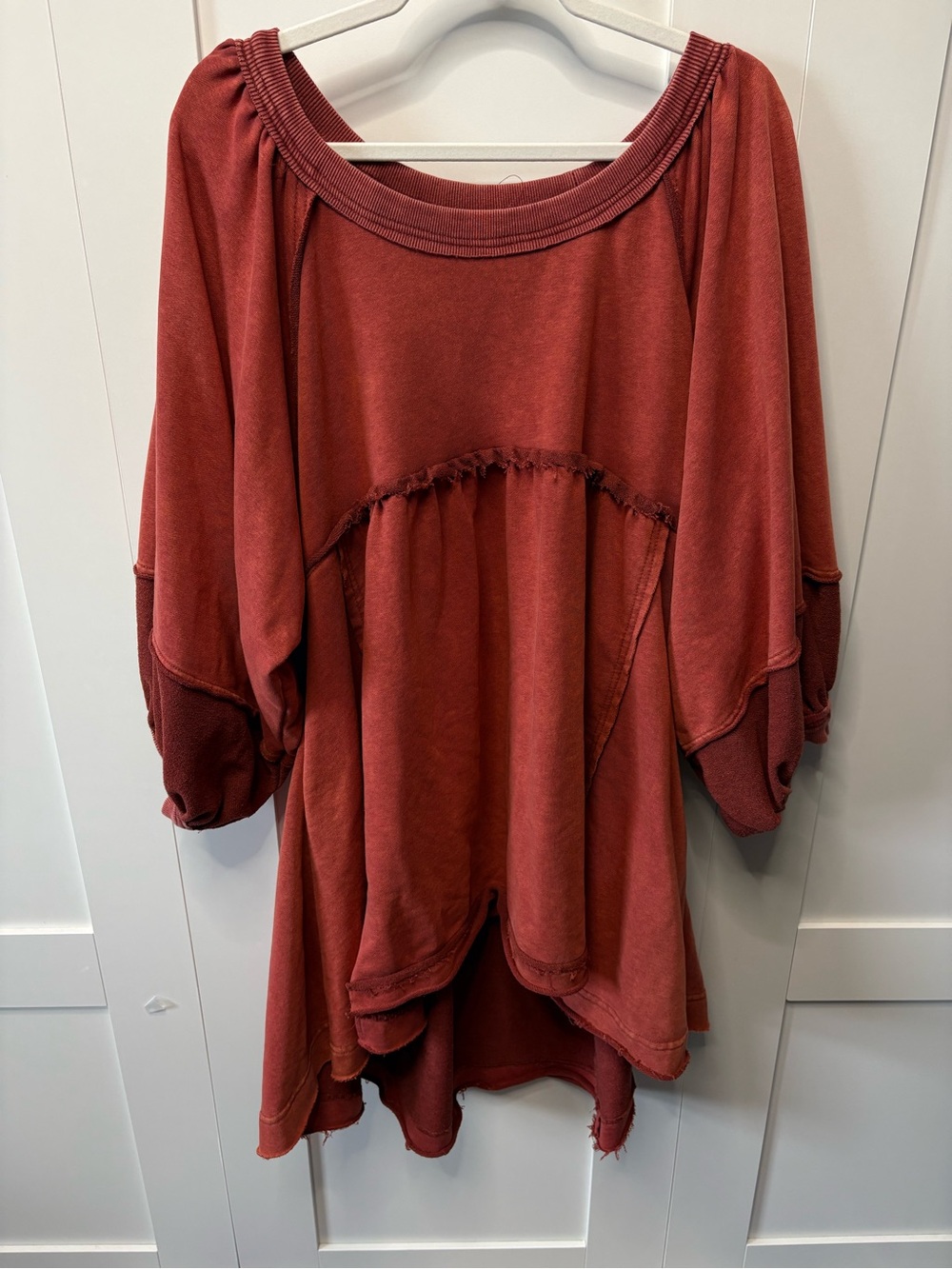 Oli & Hali Rust Casual Peasant Top-Oversized - Picture 2 of 8